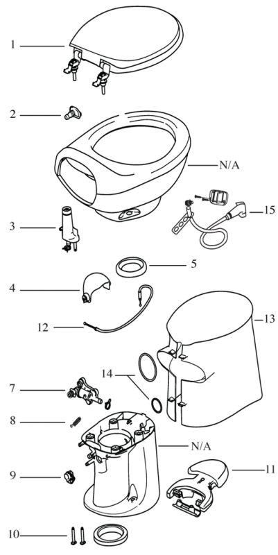 Thetford Aqua Magic Style Plus Repair Parts Diagram