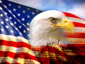 American Flag Logo With Eagle